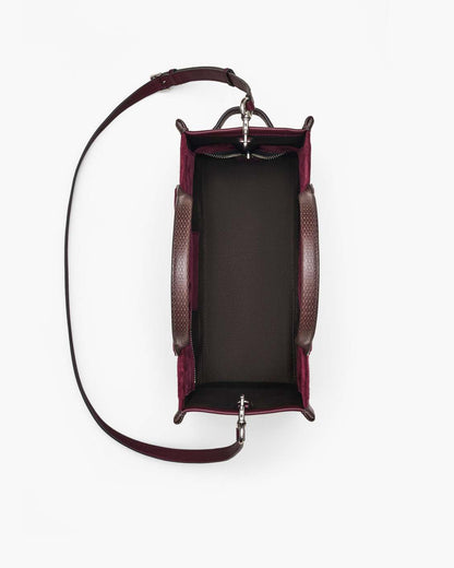 The Suede Medium Tote Bag Dark Plum Marc Jacobs