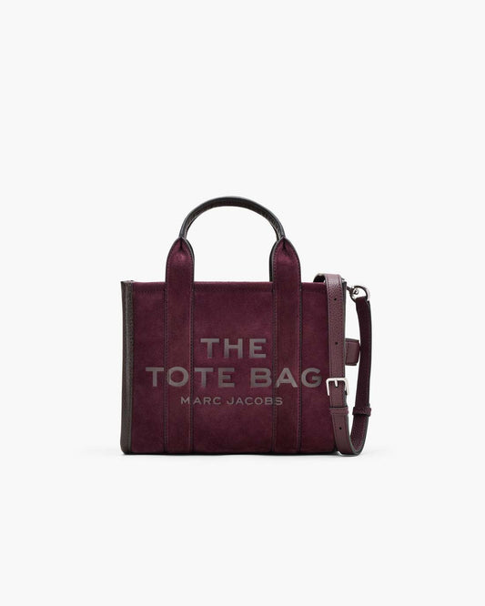 The Suede Small Tote Bag Dark Plum Marc Jacobs