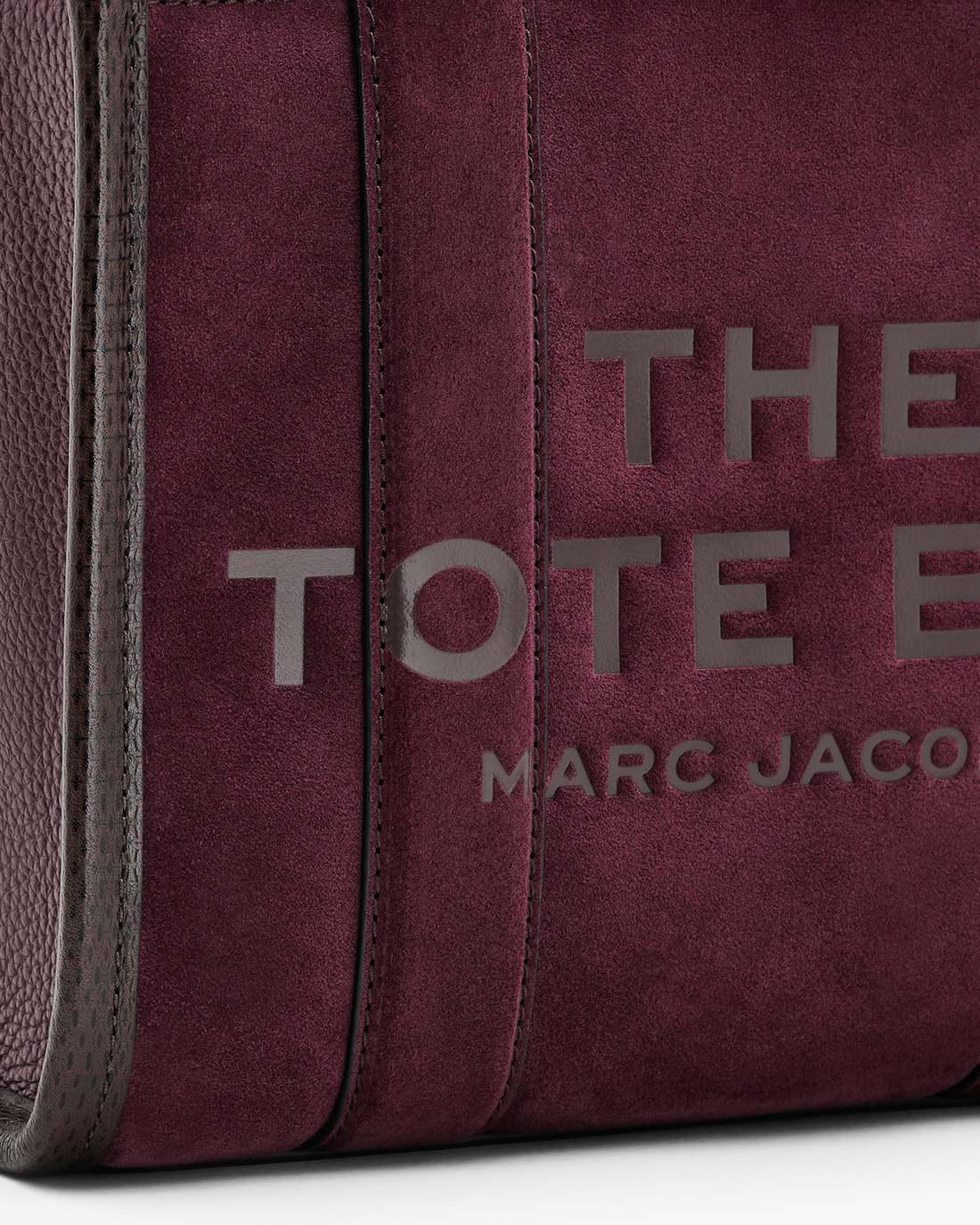 The Suede Small Tote Bag Dark Plum Marc Jacobs