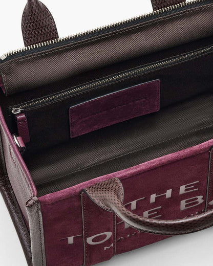 The Suede Small Tote Bag Dark Plum Marc Jacobs