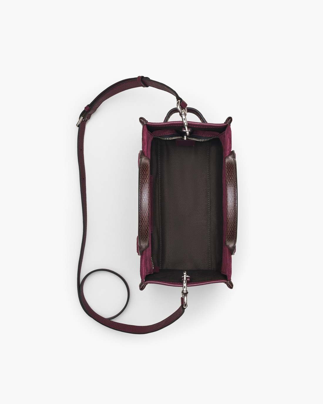 The Suede Small Tote Bag Dark Plum Marc Jacobs