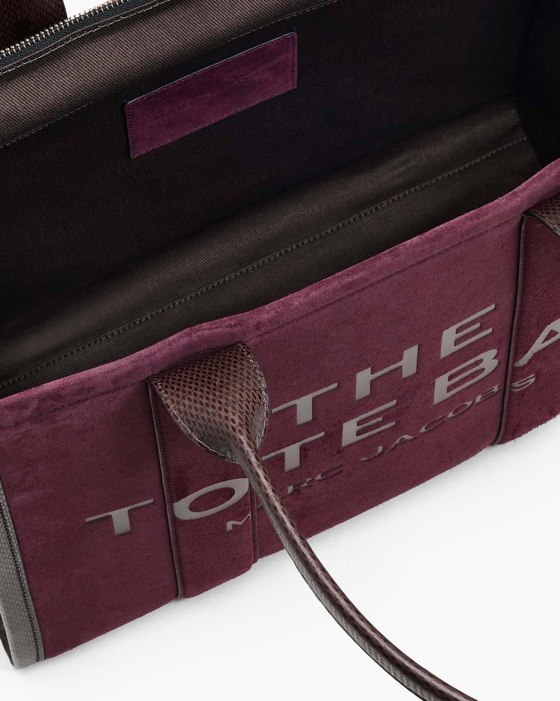 The Suede Large Tote Bag Dark Plum Marc Jacobs