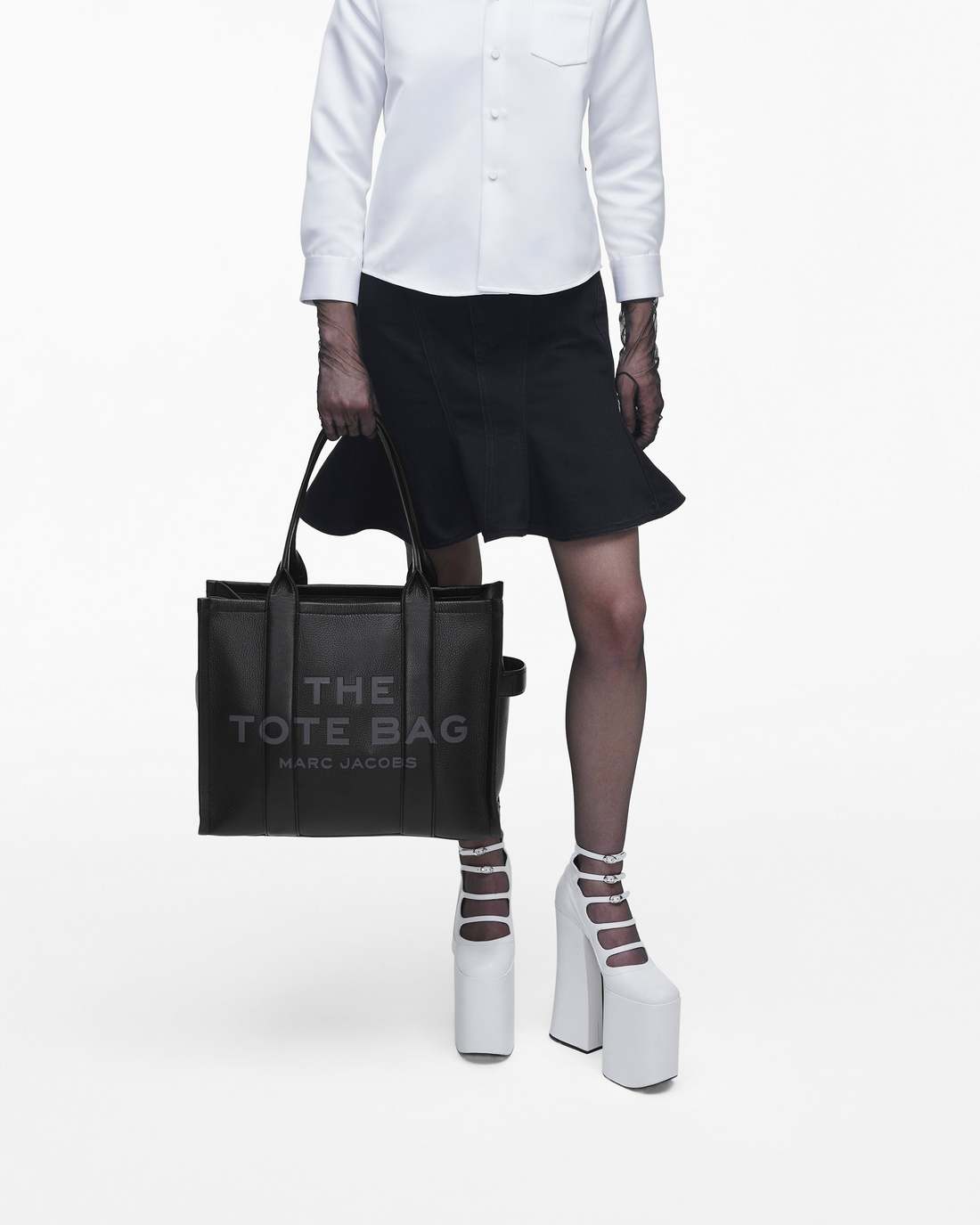 The Leather Large Tote Bag Black Marc Jacobs