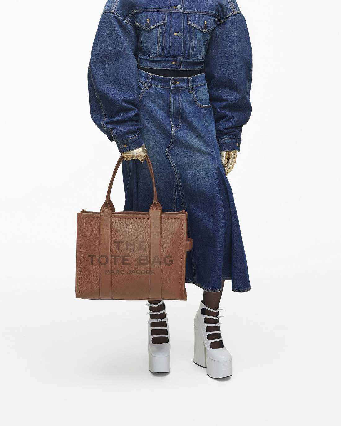 The Leather Large Tote Bag Argan Oil Marc Jacobs