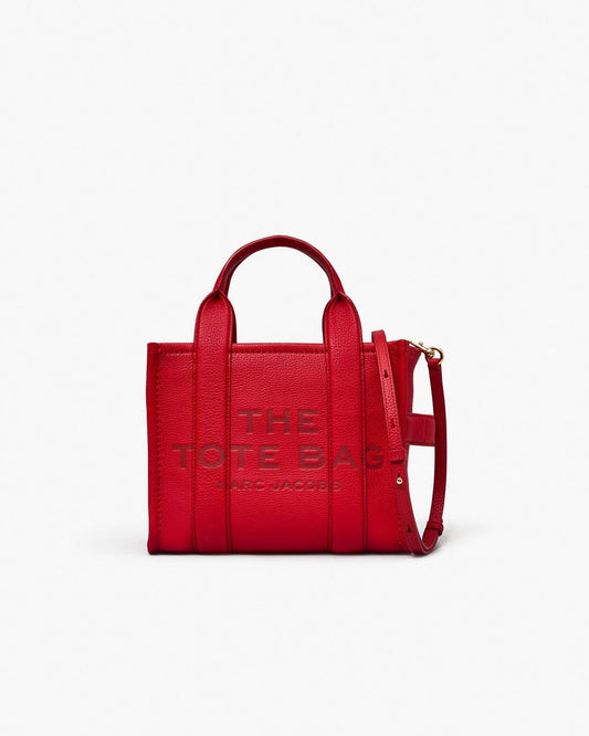 The Leather Small Tote Bag True Red Marc Jacobs
