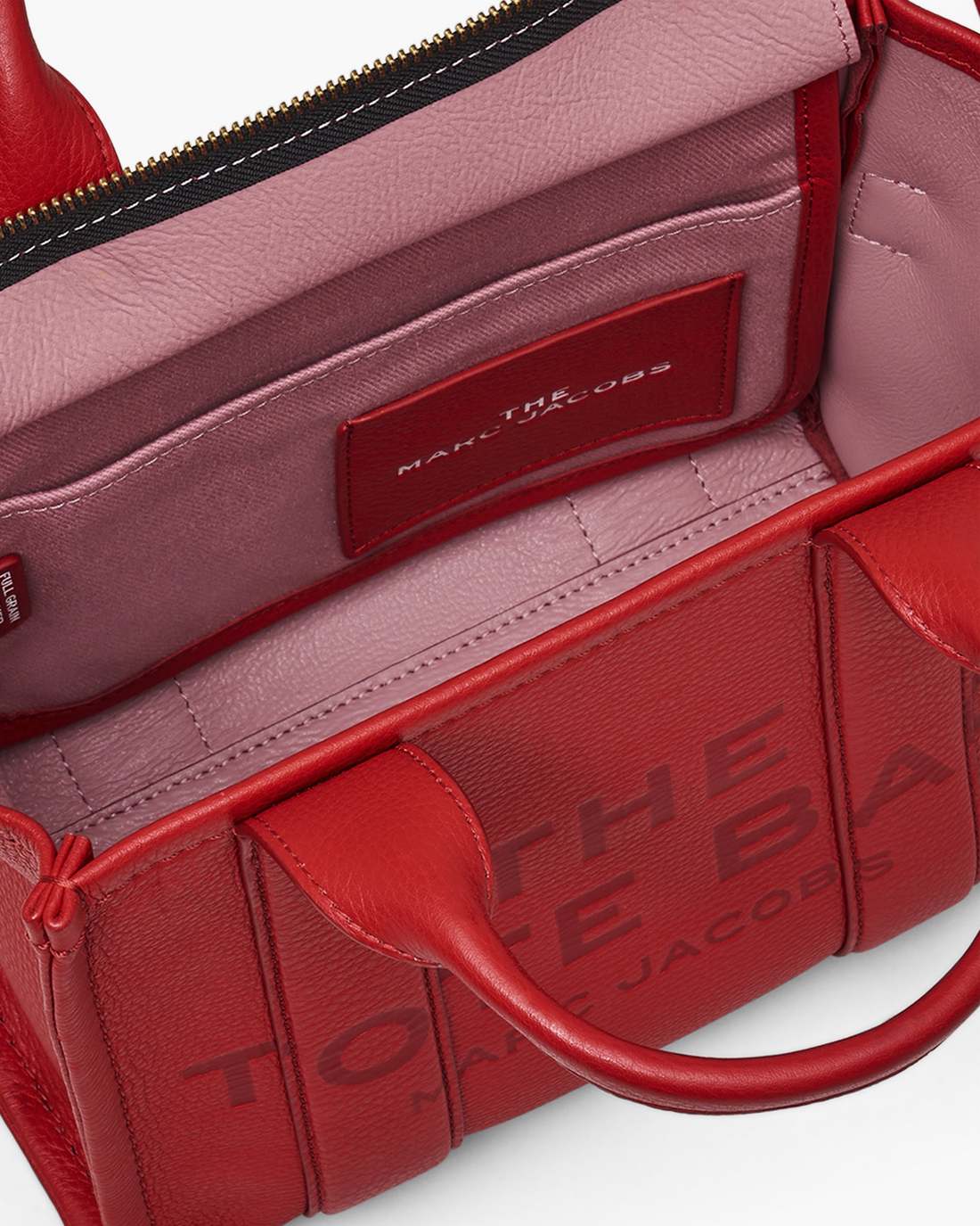 The Leather Small Tote Bag True Red Marc Jacobs