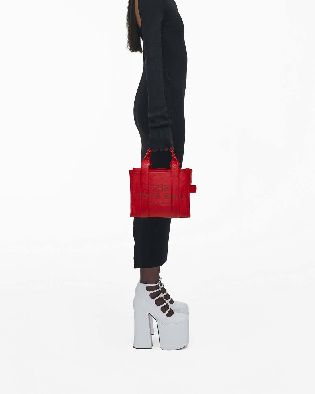The Leather Small Tote Bag True Red Marc Jacobs