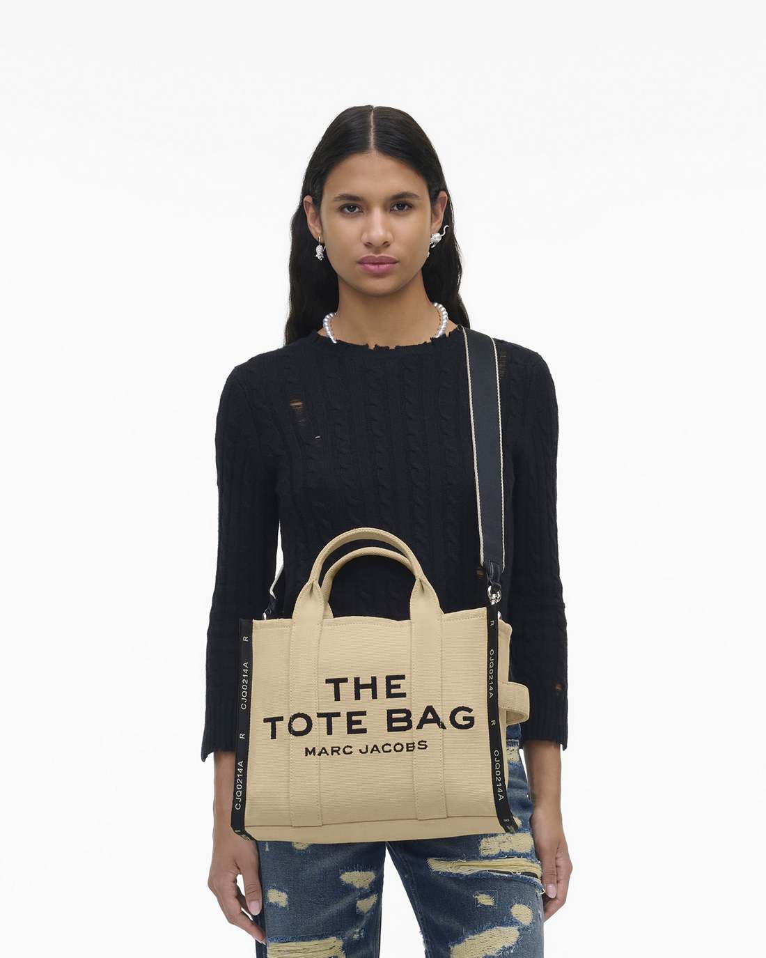 The Jacquard Medium Tote Bag Warm Sand Marc Jacobs