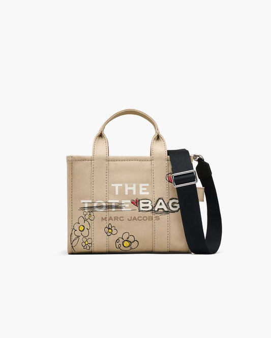 The Daisy Doodle Canvas Small Tote Bag Beige Multi Marc Jacobs