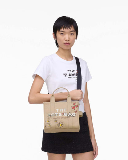 The Daisy Doodle Canvas Small Tote Bag Beige Multi Marc Jacobs