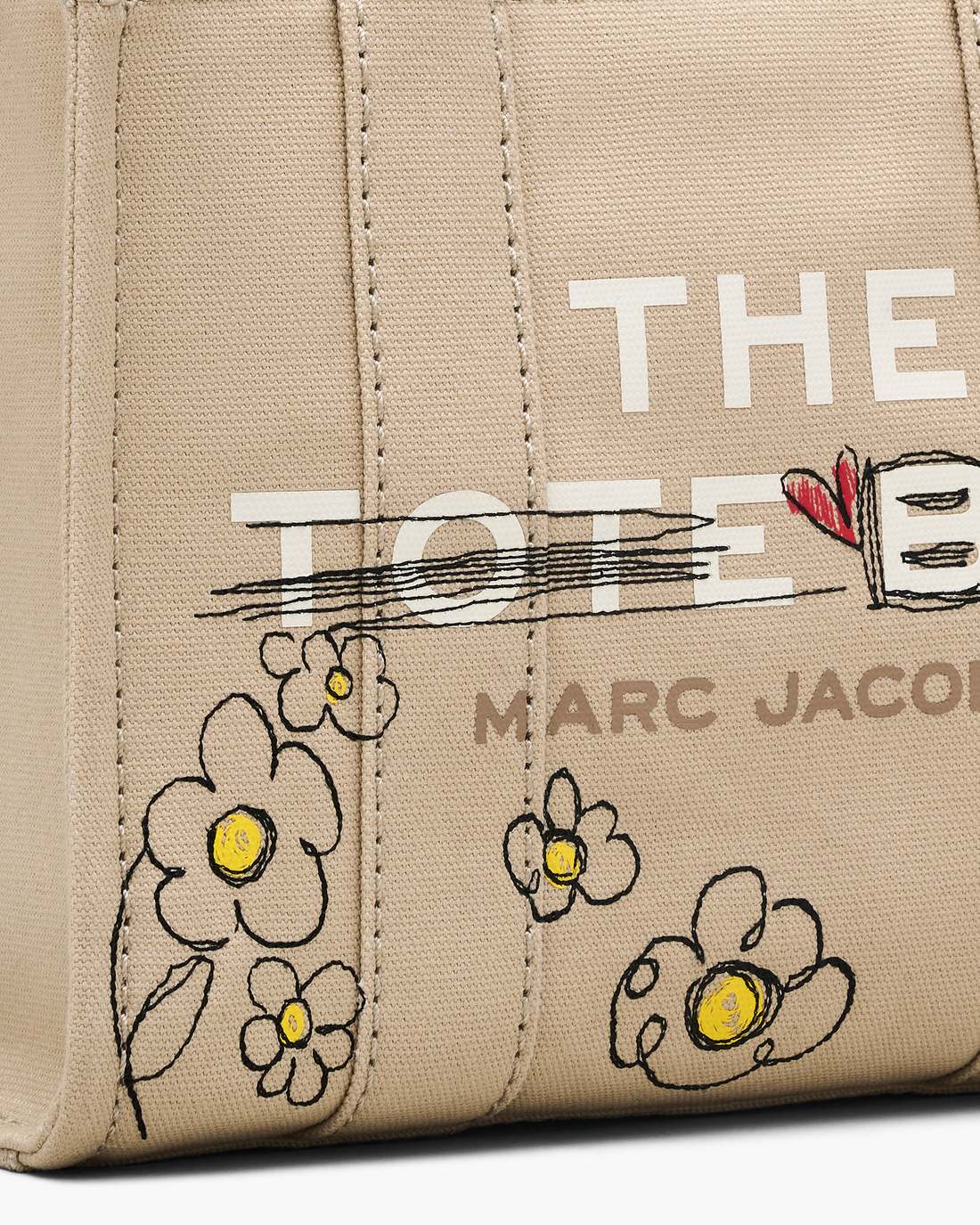 The Daisy Doodle Canvas Small Tote Bag Beige Multi Marc Jacobs