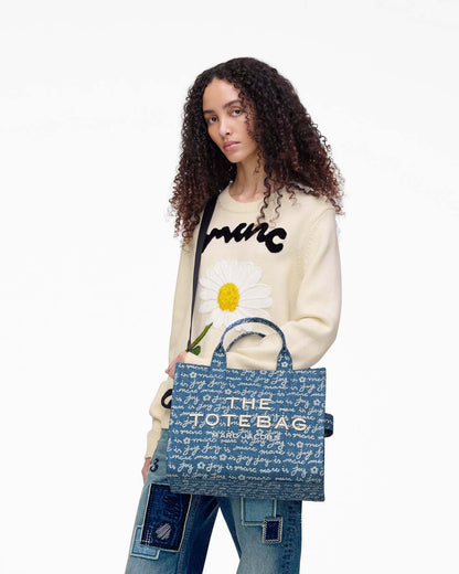 The Joy Denim Medium Tote Bag Indigo Multi Marc Jacobs