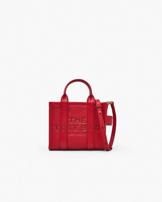 The Leather Crossbody Tote Bag True Red Marc Jacobs