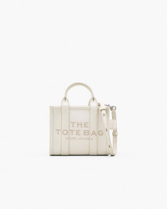 The Leather Crossbody Tote Bag Cotton/Silver Marc Jacobs
