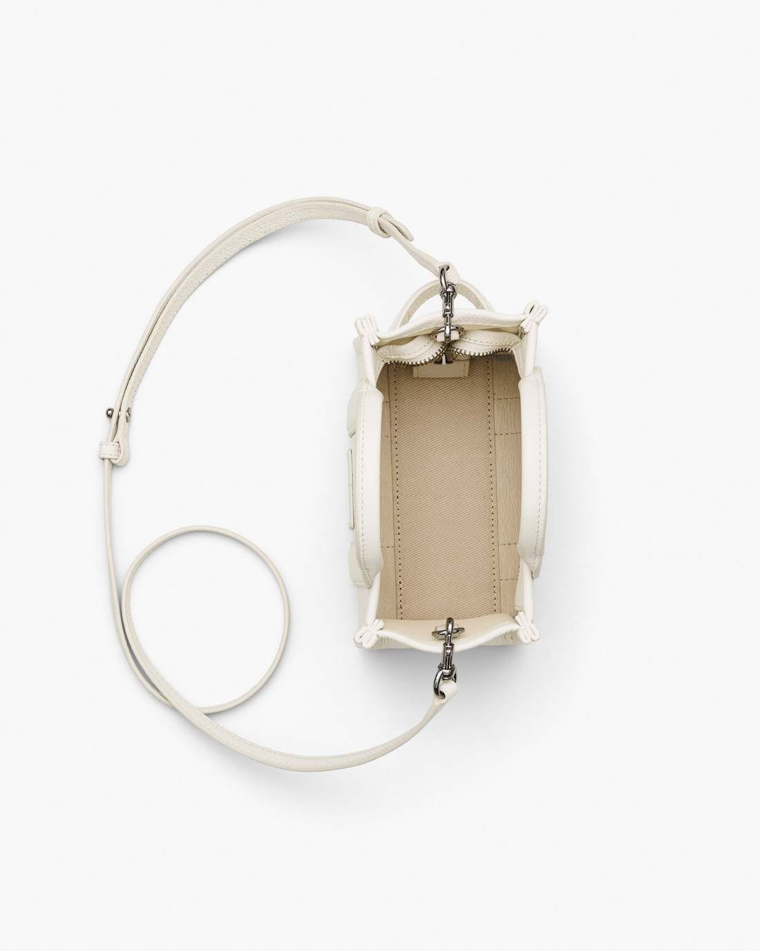 The Leather Crossbody Tote Bag Cotton/Silver Marc Jacobs