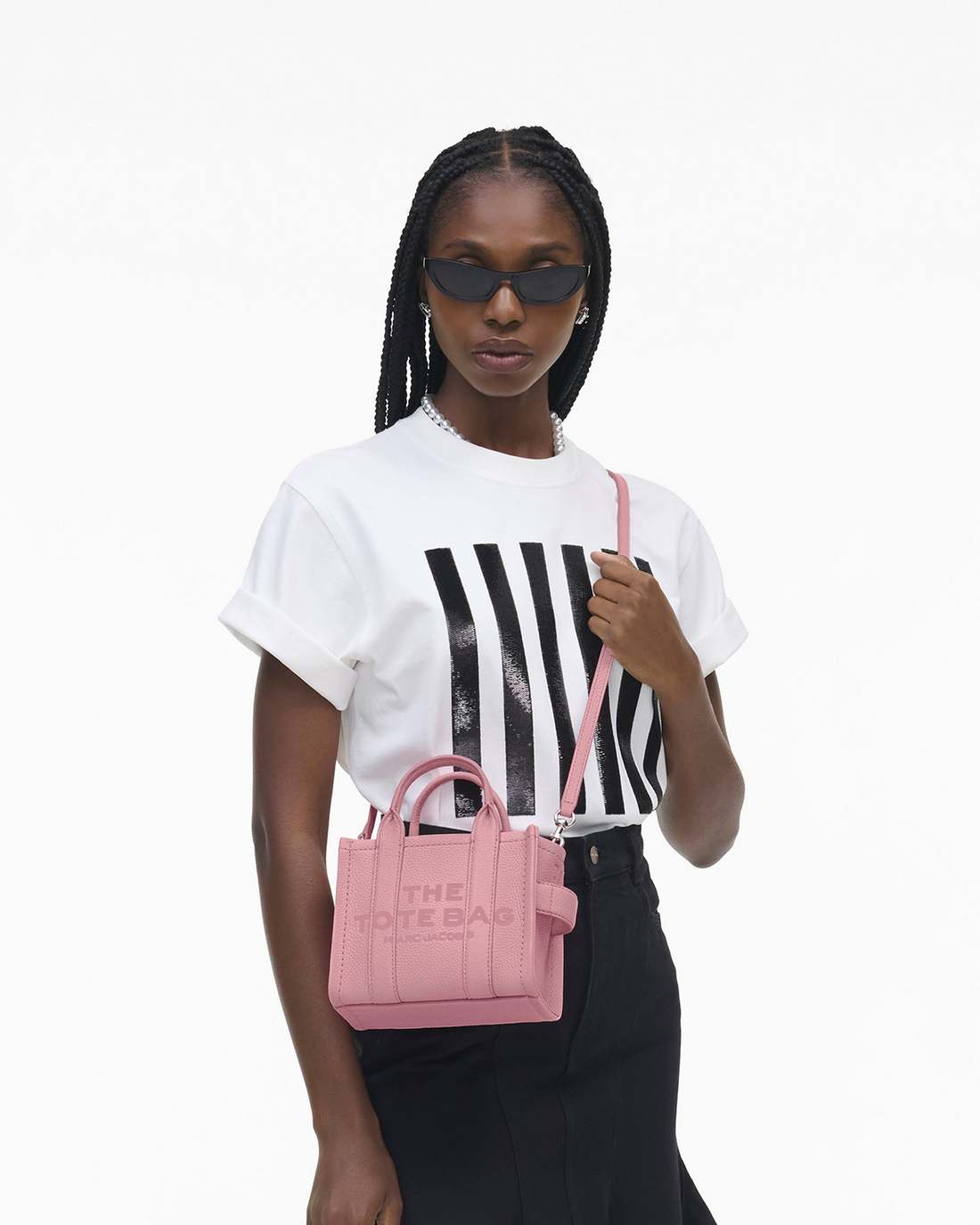 The Leather Crossbody Tote Bag Ribbon Pink Marc Jacobs