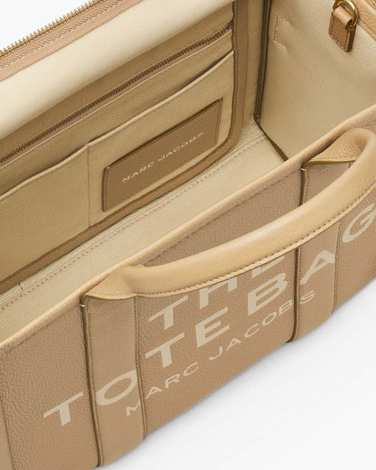 The Leather Medium Tote Bag Camel Marc Jacobs