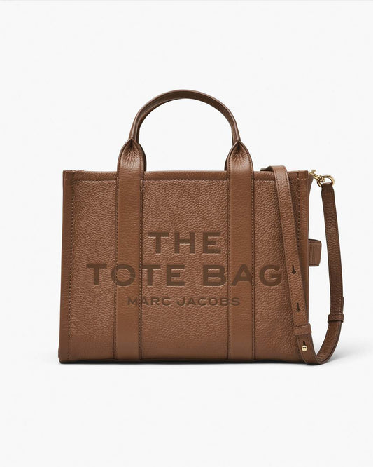 The Leather Medium Tote Bag Argan Oil Marc Jacobs