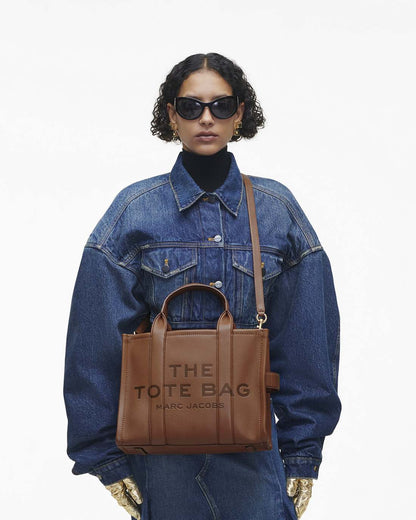 The Leather Medium Tote Bag Argan Oil Marc Jacobs