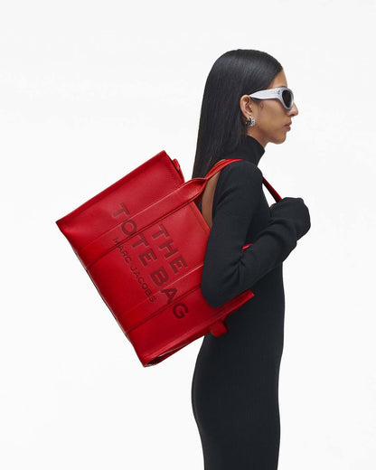The Leather Large Tote Bag True Red Marc Jacobs
