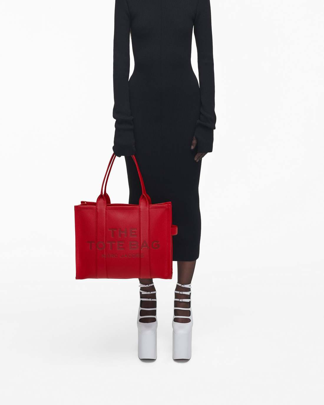 The Leather Large Tote Bag True Red Marc Jacobs