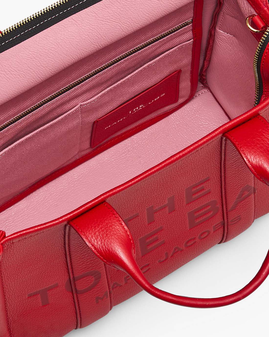 The Leather Medium Tote Bag True Red Marc Jacobs