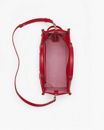 The Leather Medium Tote Bag True Red Marc Jacobs