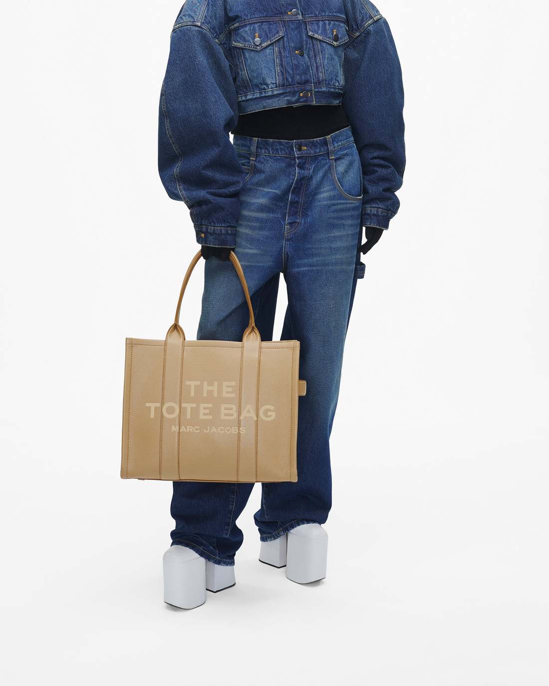 The Leather Large Tote Bag Camel Marc Jacobs
