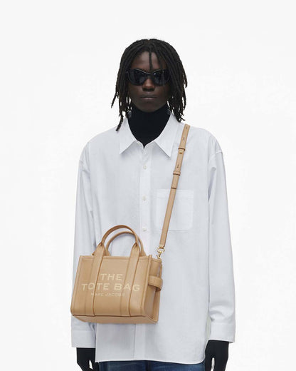 The Leather Small Tote Bag Camel Marc Jacobs