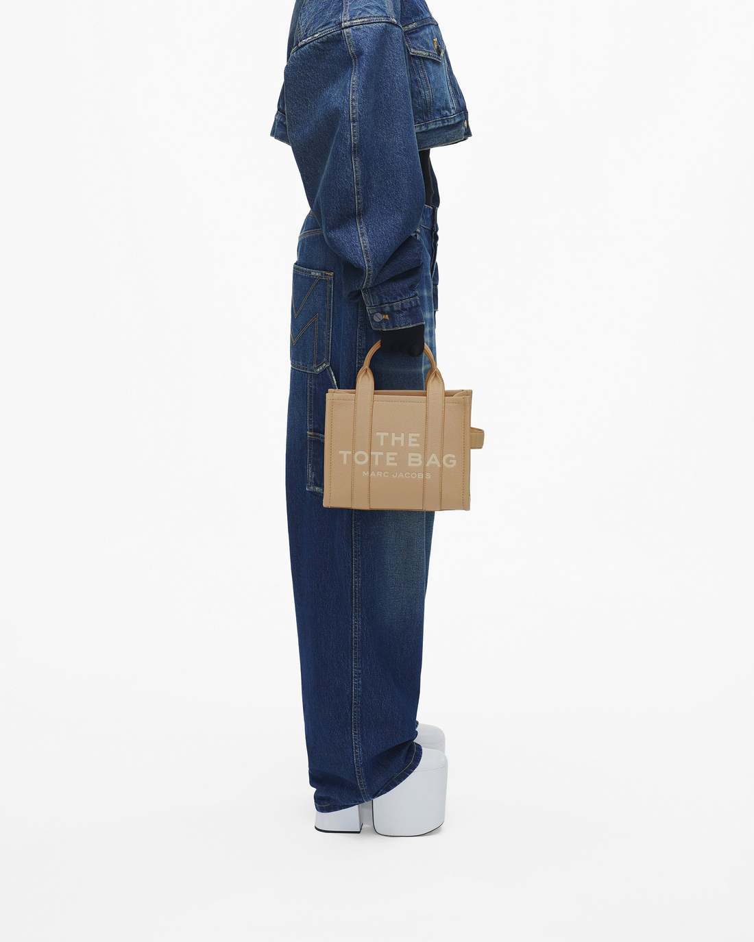 The Leather Small Tote Bag Camel Marc Jacobs