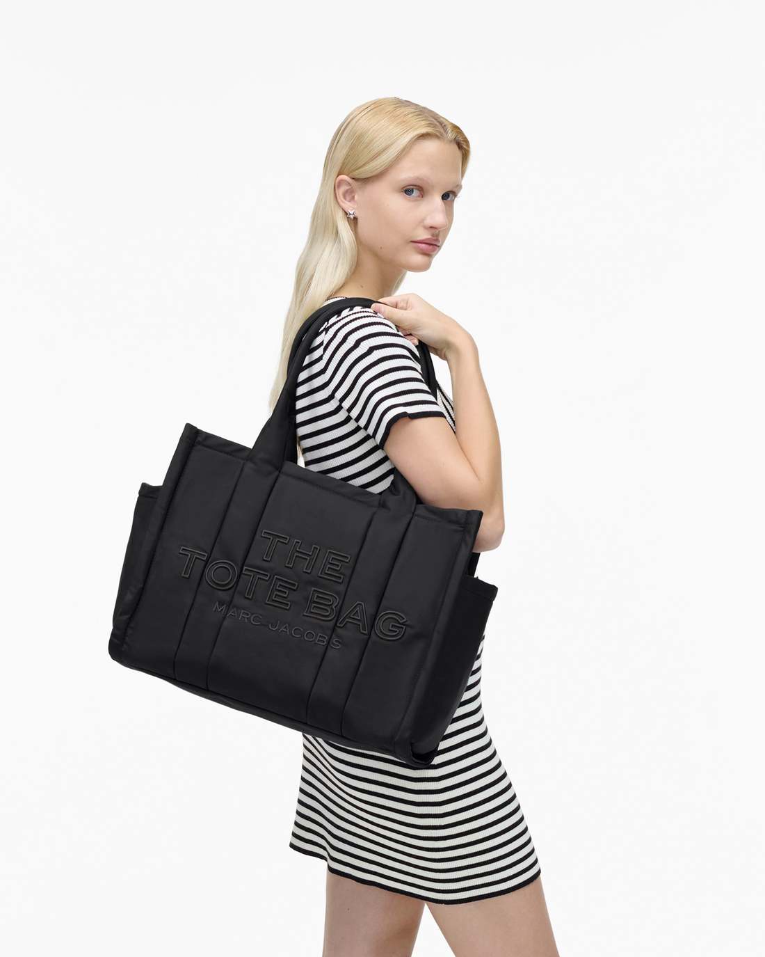 The Puffy Nylon Large Tote Bag Black Marc Jacobs
