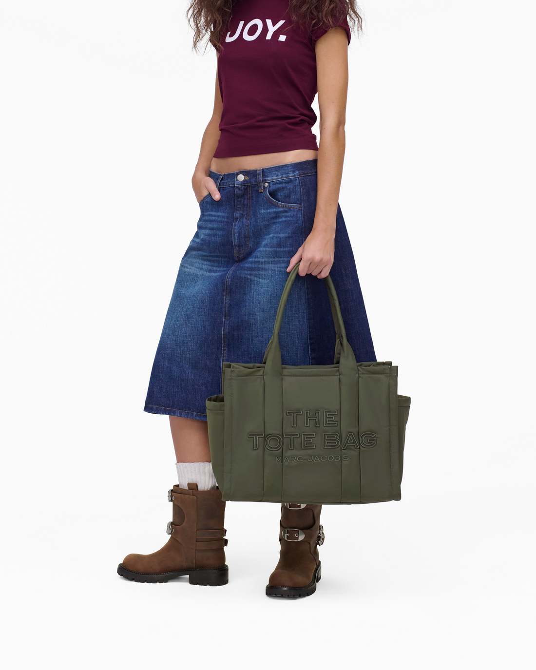 The Puffy Nylon Large Tote Bag Army Green Marc Jacobs