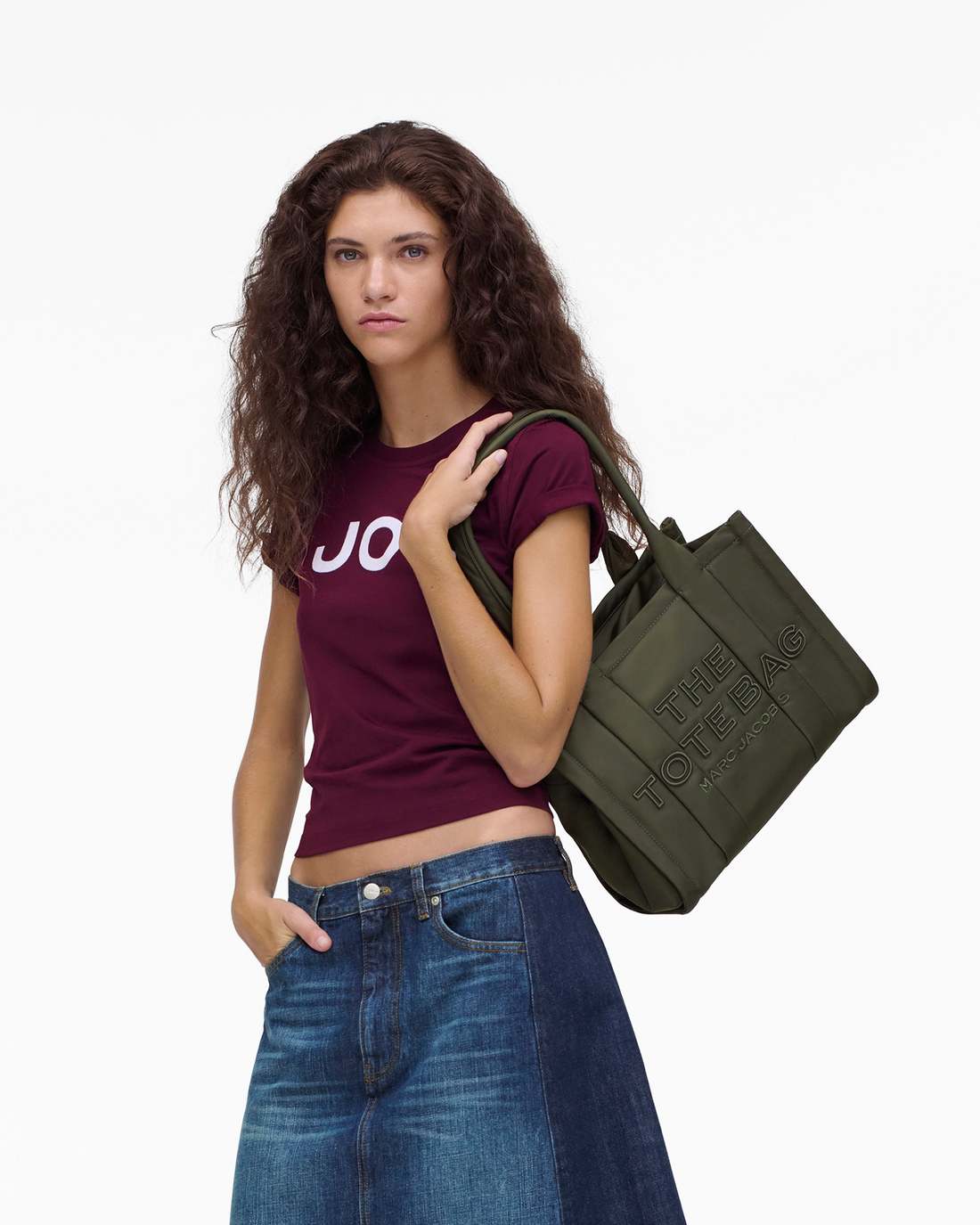 The Puffy Nylon Medium Tote Bag Army Green Marc Jacobs