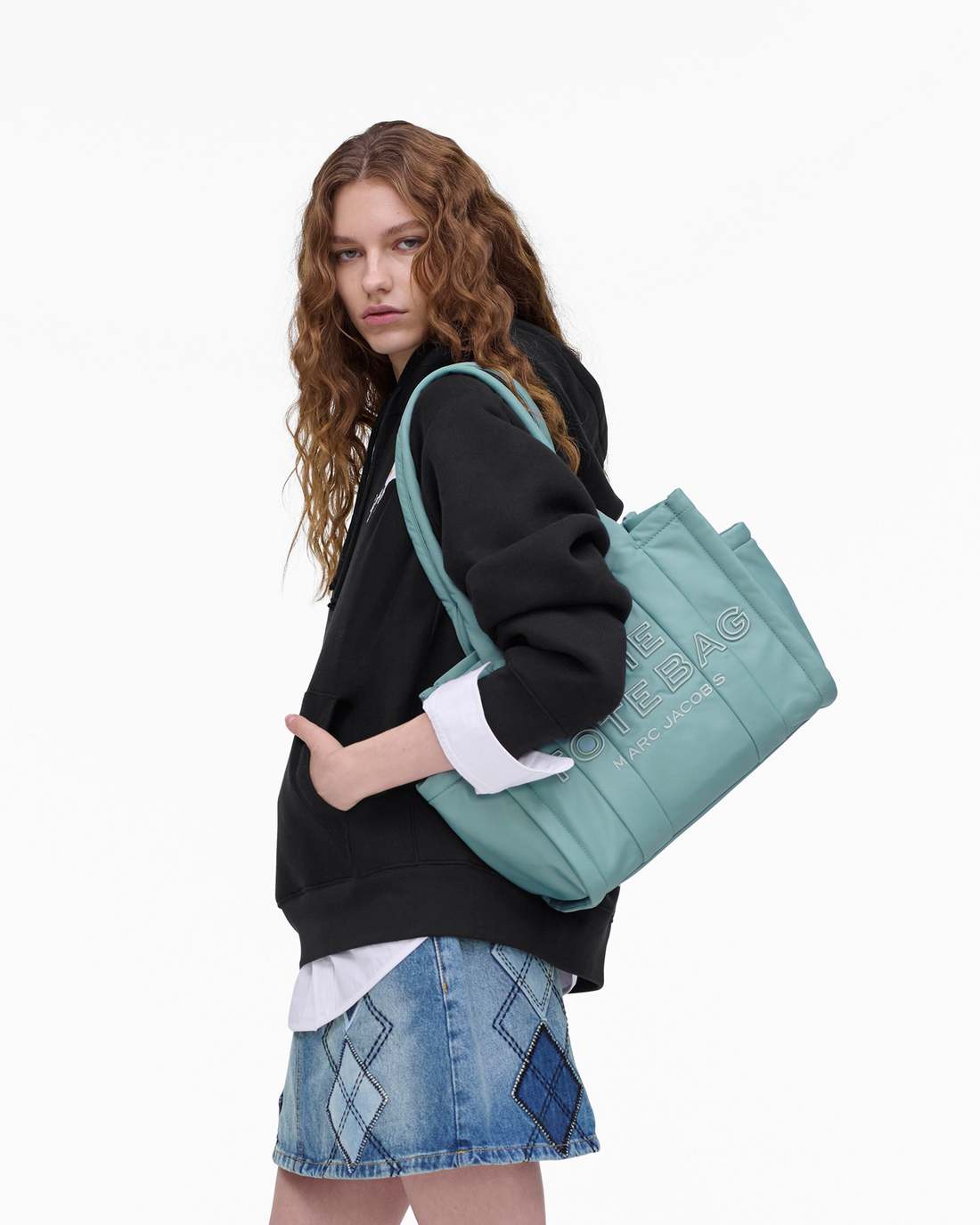 The Puffy Nylon Medium Tote Bag Sky Blue Marc Jacobs