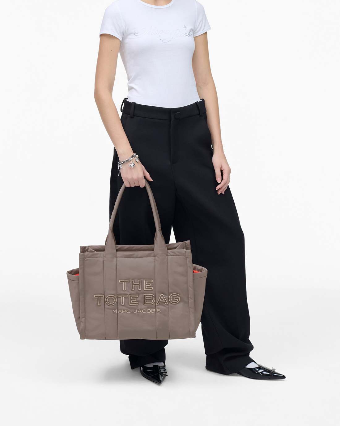 The Puffy Nylon Large Tote Bag Cement Marc Jacobs