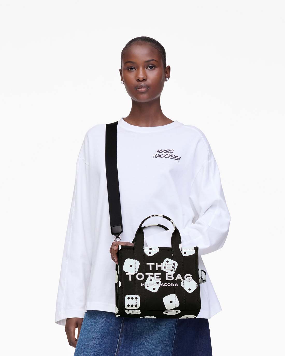 Derrick Adams X Marc Jacobs Canvas Small Tote Bag Black/White Marc Jacobs