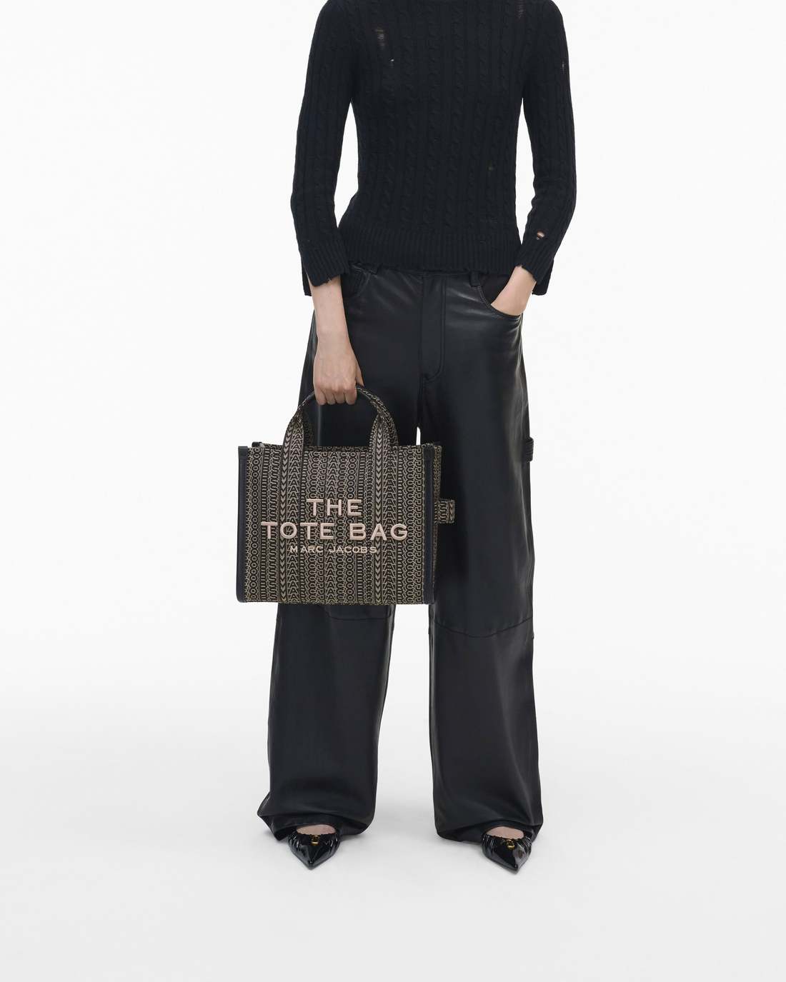 The Monogram Jacquard Medium Tote Bag Beige Multi Marc Jacobs