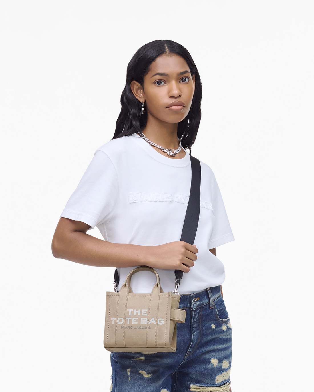 The Canvas Crossbody Tote Bag Beige Marc Jacobs