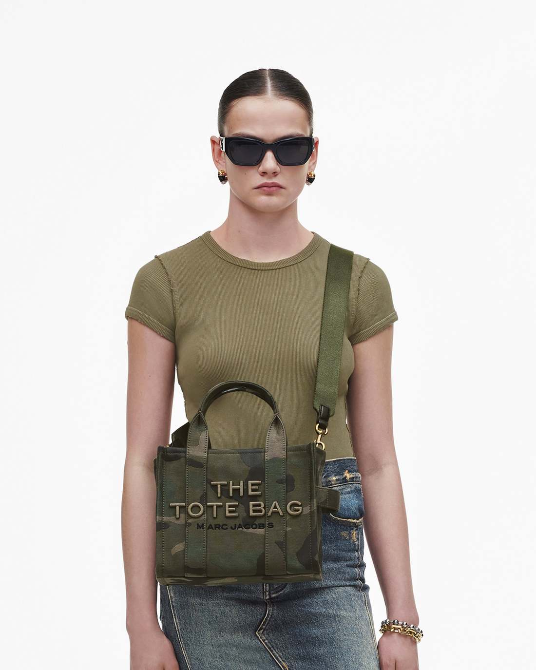 The Camo Jacquard Small Tote Bag Camo Multi Marc Jacobs