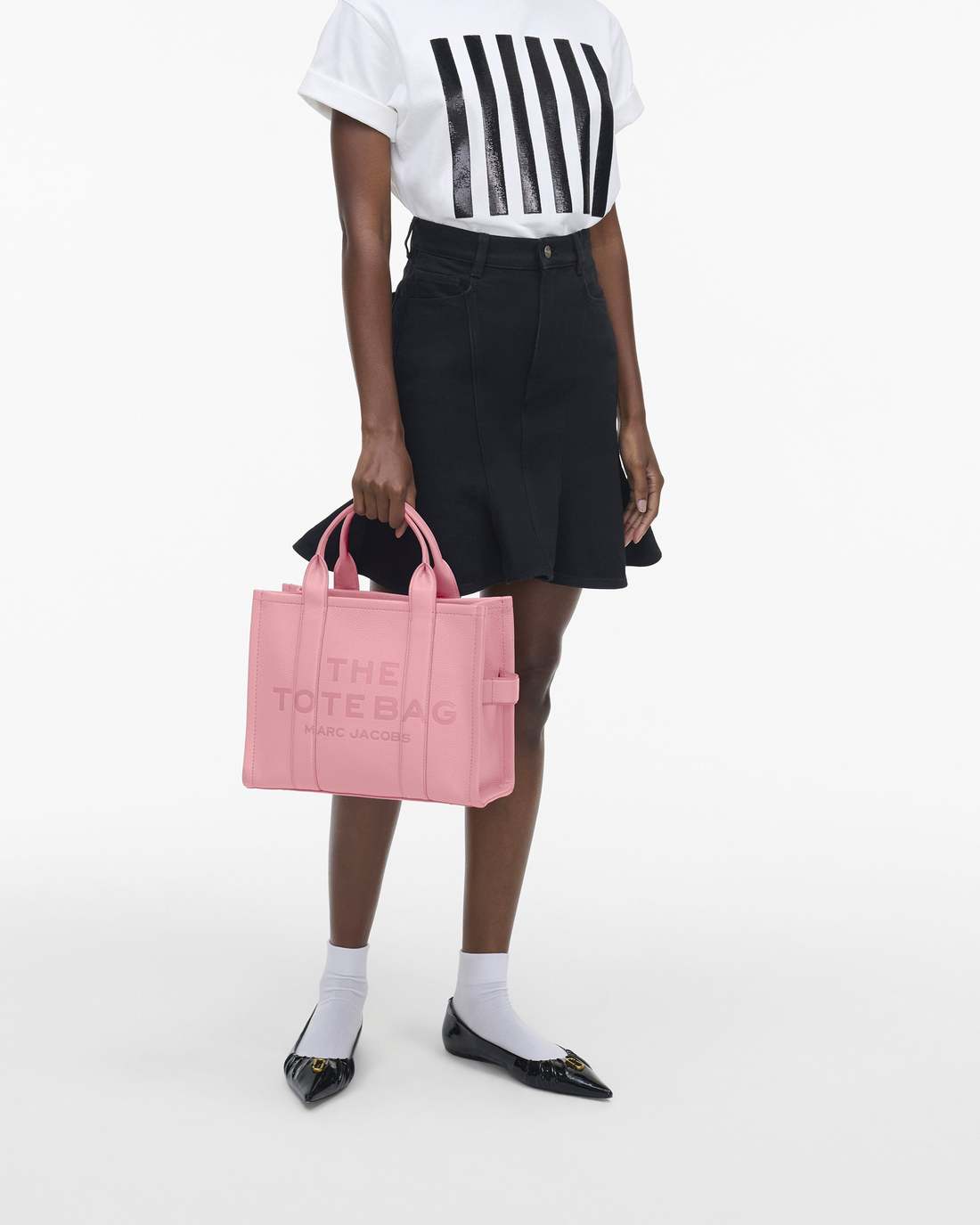 The Leather Medium Tote Bag Ribbon Pink Marc Jacobs