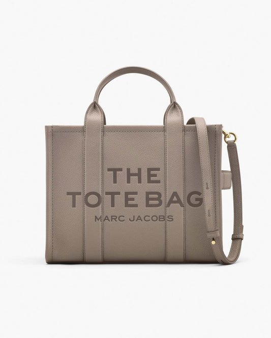 The Leather Medium Tote Bag Cement Marc Jacobs