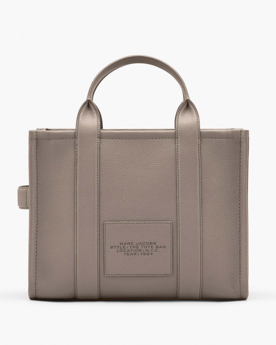 The Leather Medium Tote Bag Cement Marc Jacobs
