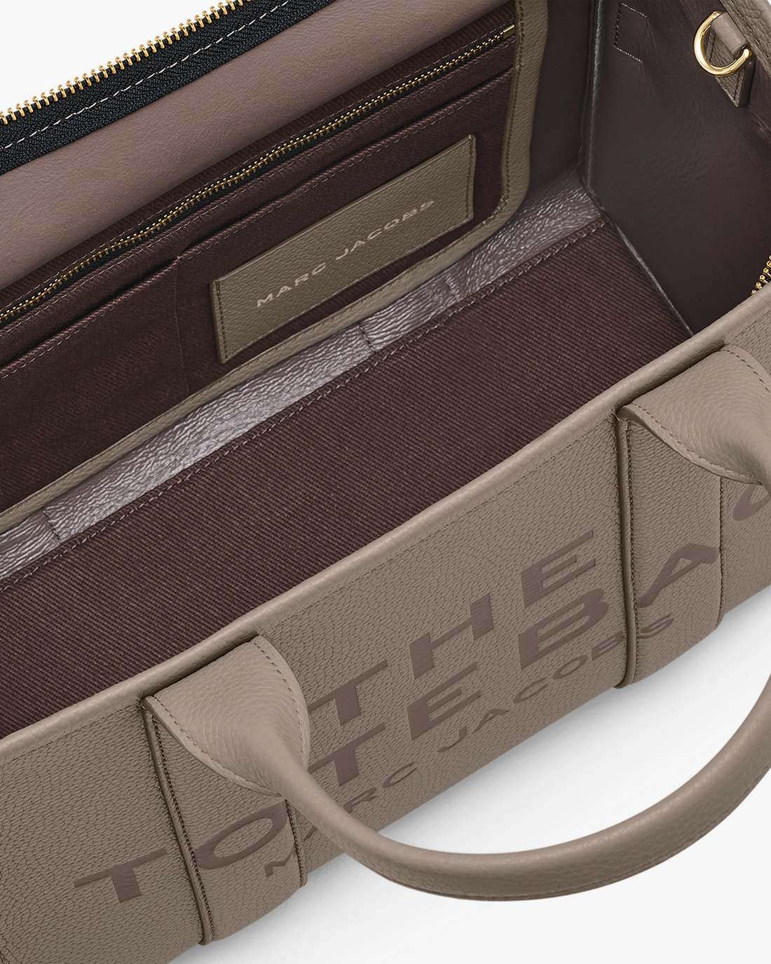 The Leather Medium Tote Bag Cement Marc Jacobs