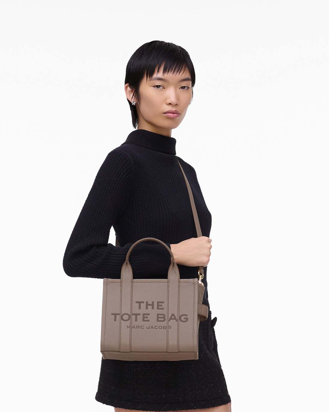 The Leather Small Tote Bag Cement Marc Jacobs