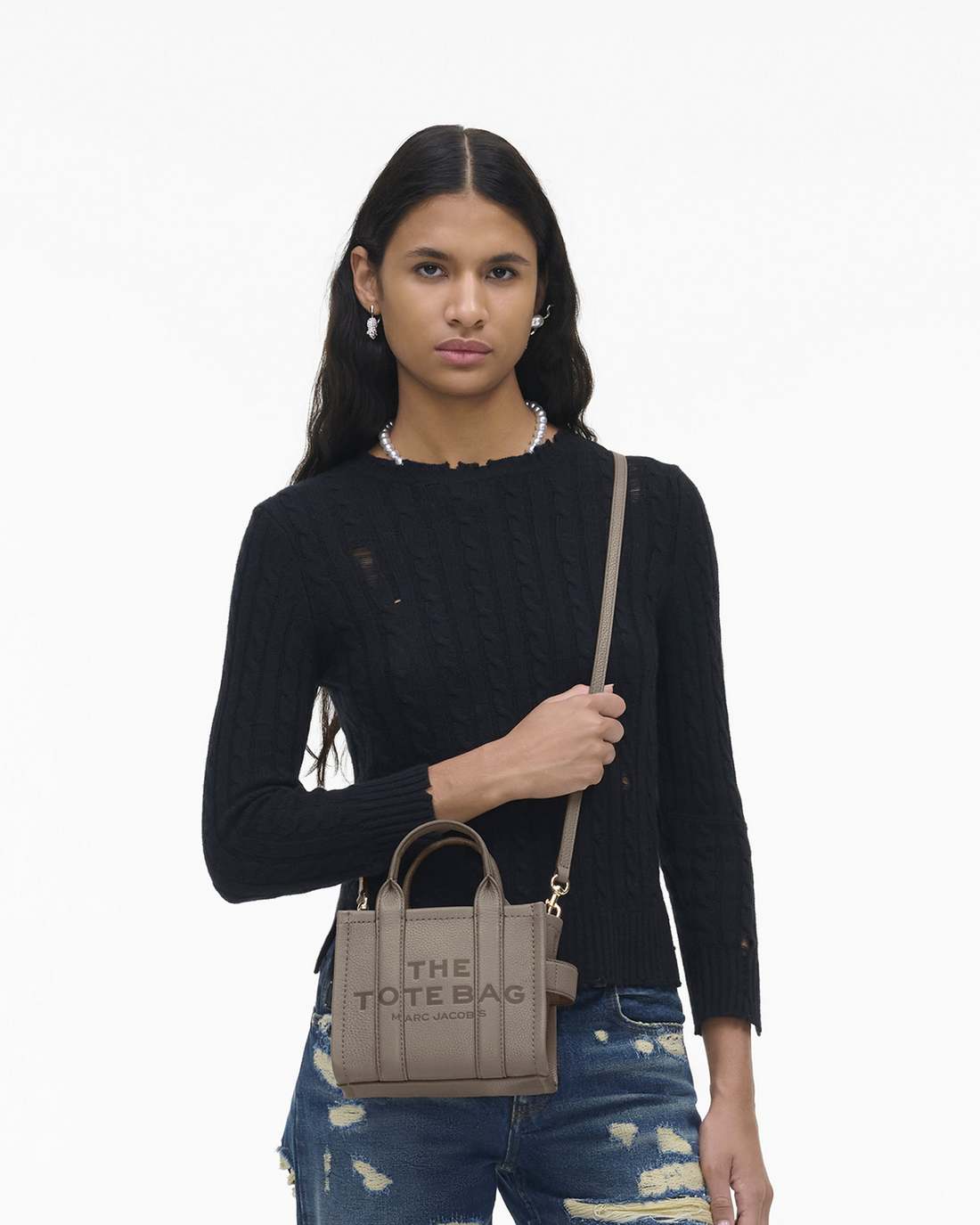 The Leather Crossbody Tote Bag Cement Marc Jacobs