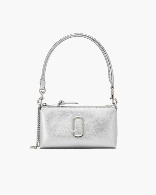 The Metallic Snapshot Convertible Shoulder Bag Silver Marc Jacobs