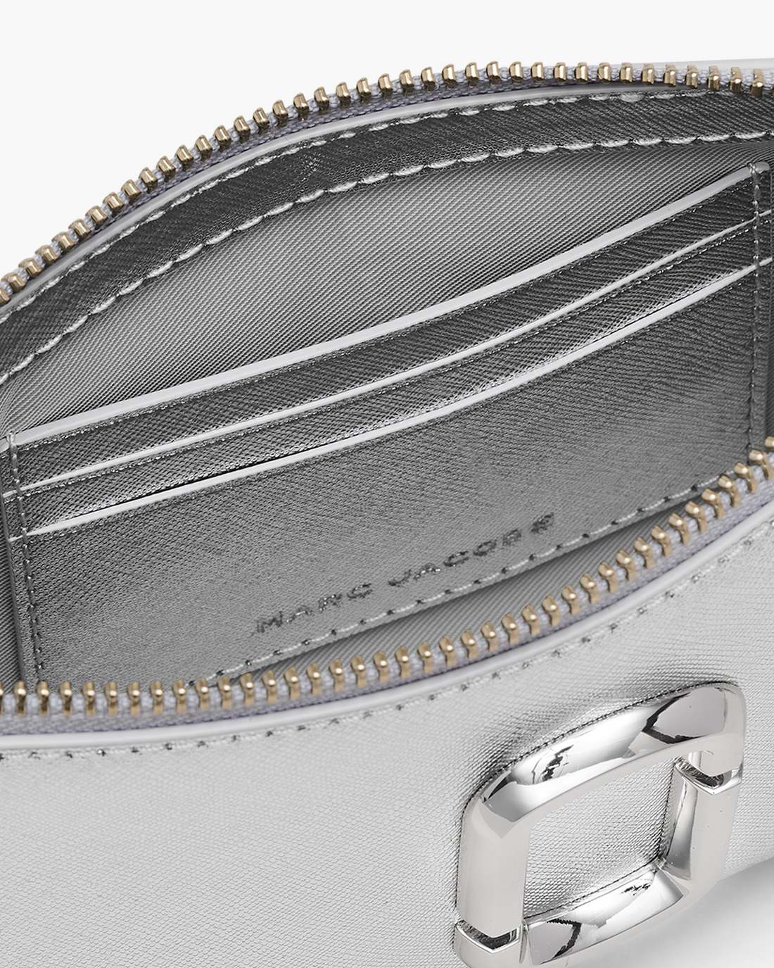 The Metallic Snapshot Convertible Shoulder Bag Silver Marc Jacobs