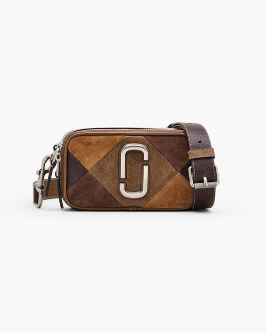 The Suede Patchwork Snapshot Brown Multi Marc Jacobs