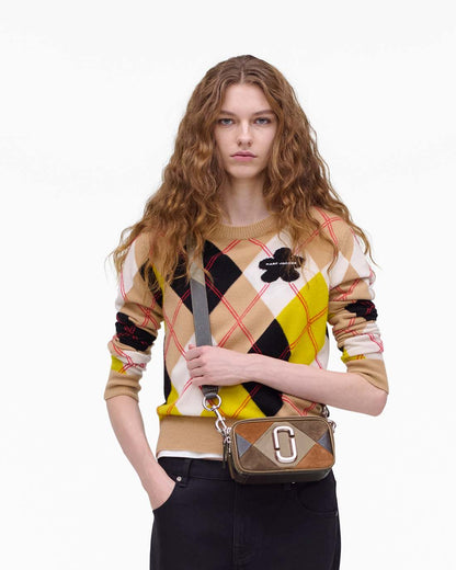 The Suede Patchwork Snapshot Brown Multi Marc Jacobs