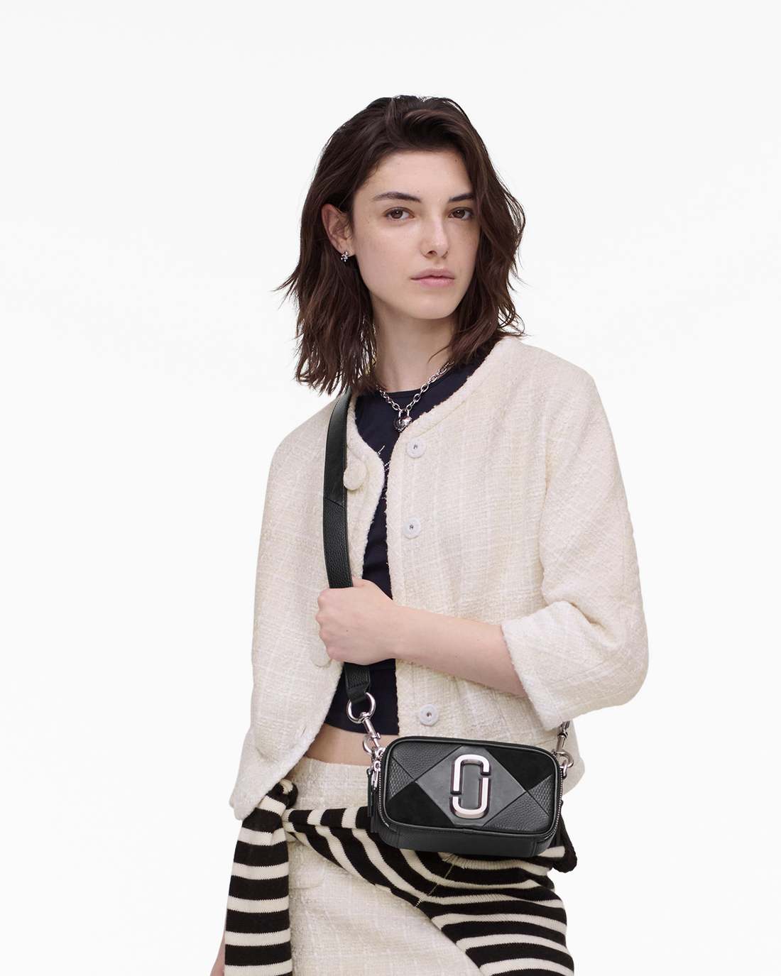 The Suede Patchwork Snapshot Black Multi Marc Jacobs